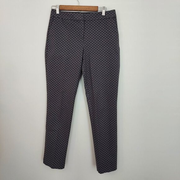 Boden Floral Polka-dot Gray Straight Leg Pants Size 6 - Picture 1 of 9